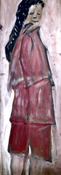 Pittura intitolato "Ragazza con la Trec…" da Italo Turri "Monzon", Opera d'arte originale