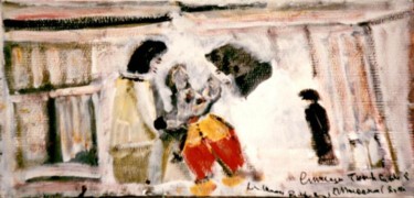 Pittura intitolato "Uscita da scuola" da Italo Turri "Monzon", Opera d'arte originale