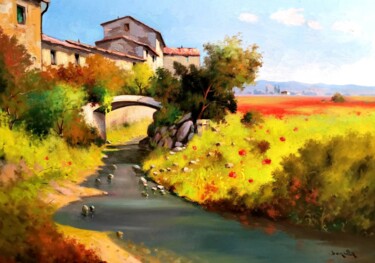 CASE COLONICHE Peinture intitulée "CASE COLONICHE" par Andrea Borella, Œuvre d'art originale, Huile