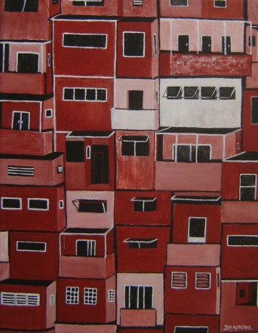 Peinture intitulée "Favela chocolate nr…" par Ita Mercera, Œuvre d'art originale, Acrylique