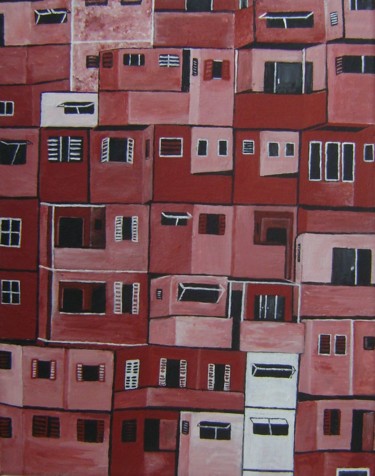Pintura titulada "favela abstract cho…" por Ita Mercera, Obra de arte original, Acrílico