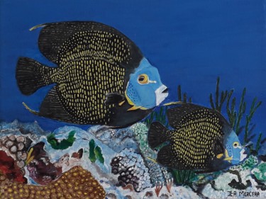 Painting titled "french angel fish" by Ita Mercera, Original Artwork, Acrylic