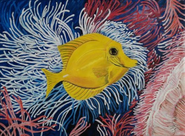 Pintura titulada "Bleu tang fish" por Ita Mercera, Obra de arte original, Acrílico