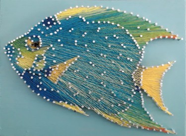Arte textil titulada "Queen angel fish 2" por Ita Mercera, Obra de arte original, Hilorama