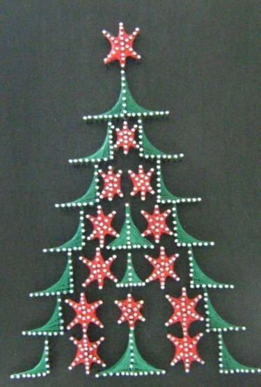 Arte textil titulada "CHRISTMAS TREE" por Ita Mercera, Obra de arte original, Otro