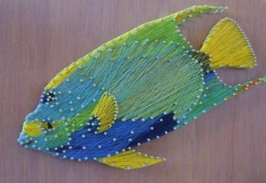 Arte textil titulada "QUEEN ANGEL FISH" por Ita Mercera, Obra de arte original, Otro