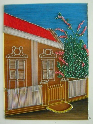 Kasita di Bonaire Textile Art titled "Kasita di Bonaire" by Ita Mercera, Original Art, Other