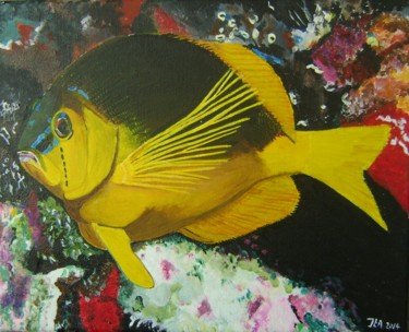 Malerei mit dem Titel "Shy hamlet fish" von Ita Mercera, Original-Kunstwerk, Acryl