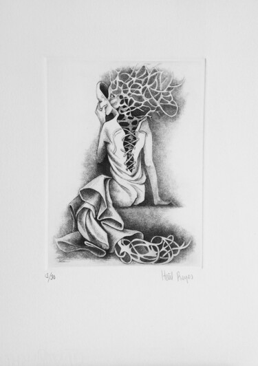 Incisioni, stampe intitolato "Desprendimiento de…" da Itzeel Reyes, Opera d'arte originale, incisione