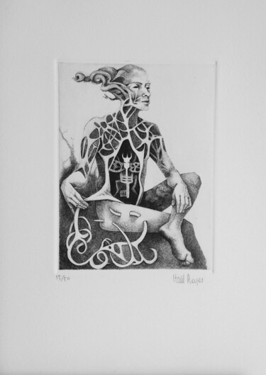 Incisioni, stampe intitolato "Desprendimiento de…" da Itzeel Reyes, Opera d'arte originale, incisione