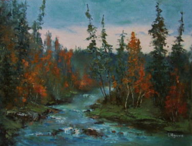 Malerei mit dem Titel "Autumn Katun / Осен…" von Elena Yudina, Original-Kunstwerk, Öl