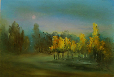 Painting titled "Стретта / Stretta" by Elena Yudina, Original Artwork, Oil Mounted on Wood Panel