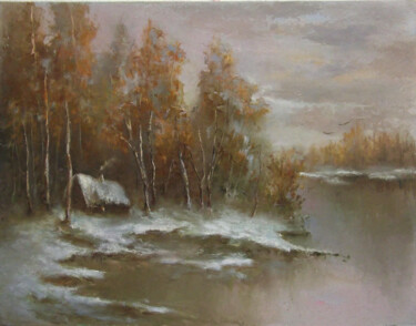 Painting titled "November / Ноябрь" by Elena Yudina, Original Artwork, Oil
