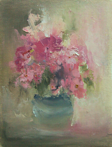 Painting titled "Flowers / Просто цв…" by Elena Yudina, Original Artwork, Oil Mounted on Wood Panel