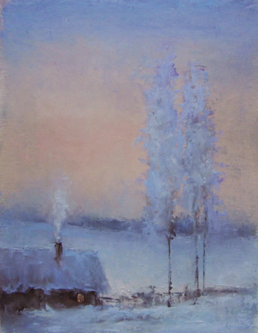 Painting titled "Oh, frost, frost /…" by Elena Yudina, Original Artwork, Oil Mounted on Wood Panel