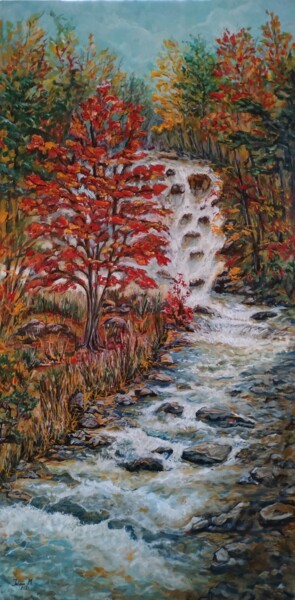 Painting titled "Fall landscape" by Iuliana Moraru Murgulescu (Iulia), Original Artwork, Acrylic