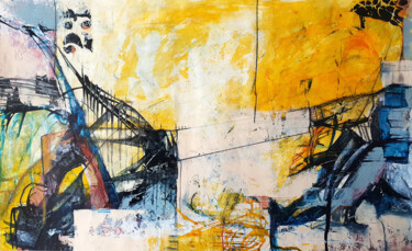 Schilderij getiteld "The bridge between…" door Iulia Paun, Origineel Kunstwerk, Acryl