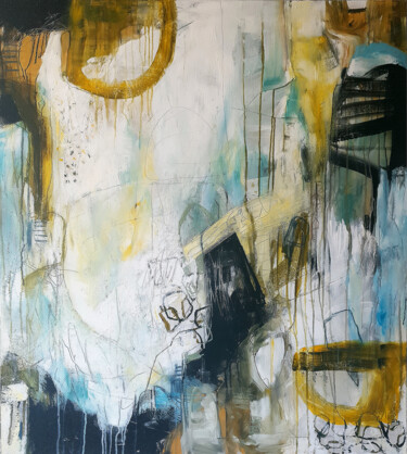 Картина под названием "Go with the flow" - Iulia Paun, Подлинное произведение искусства, Акрил Установлен на Деревянная рама…