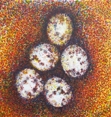 Painting titled "nest eggs" by Iuliana Barbu, Original Artwork, Acrylic