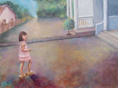 Painting titled "Baby Girl" by Iuliana Barbu, Original Artwork, Acrylic