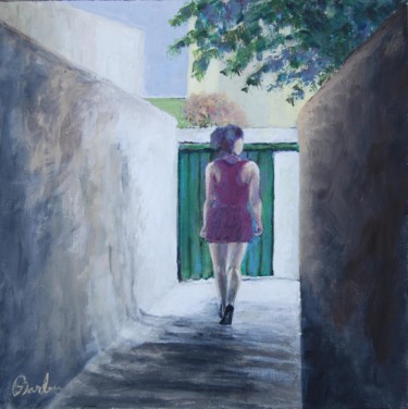 Peinture intitulée "On alley" par Iuliana Barbu, Œuvre d'art originale, Acrylique
