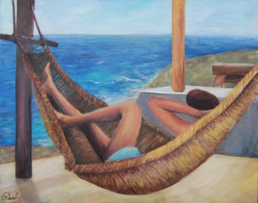 Painting titled "Sweet Idleness" by Iuliana Barbu, Original Artwork, Acrylic