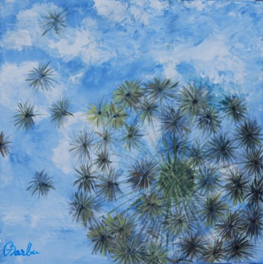 Painting titled "DANDELION FLUFF" by Iuliana Barbu, Original Artwork, Acrylic