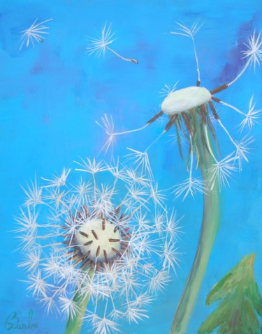 Peinture intitulée "Dandelion" par Iuliana Barbu, Œuvre d'art originale, Acrylique
