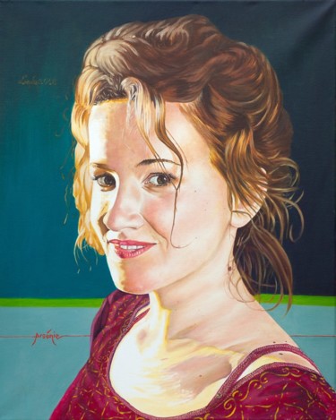 Painting titled "Portrait of a young…" by Iulian Arsenie, Original Artwork, Oil