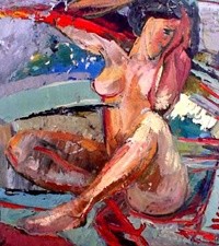 Painting titled "nude 3" by Iulian Mîță, Original Artwork, Oil