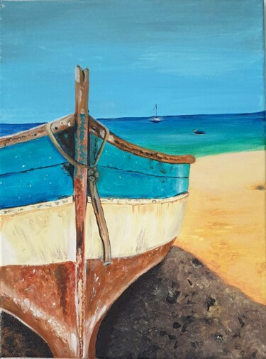 Malerei mit dem Titel "Das Boot" von Iuliia Al Tawil, Original-Kunstwerk, Acryl