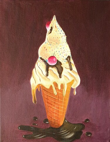 Schilderij getiteld "Eis cream" door Iuliia Al Tawil, Origineel Kunstwerk, Acryl