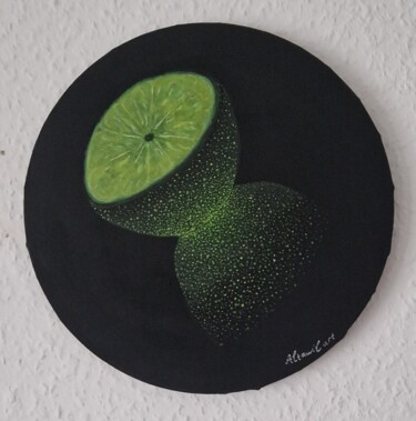 Malerei mit dem Titel "Limegrün" von Iuliia Al Tawil, Original-Kunstwerk, Acryl