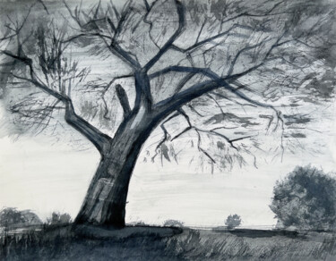 Painting titled "The Tree" by Iuliia Andriiets, Original Artwork, Watercolor