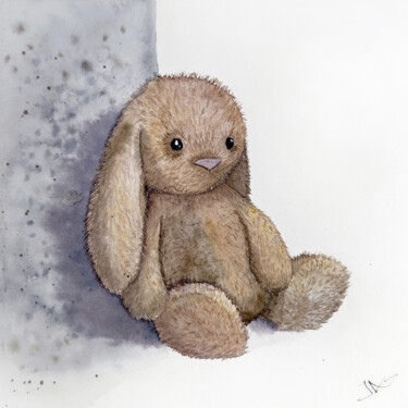 Картина под названием "The Bunny, Favorite…" - Iuliia Andriiets, Подлинное произведение искусства, Акварель