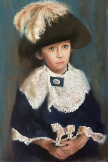 Painting titled "Petit roi" by Iuliia Aubony, Original Artwork, Pastel