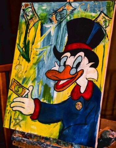 Malerei mit dem Titel "Scrooge McDuck" von Iuliia Bondarets, Original-Kunstwerk, Acryl