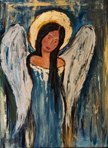 Painting titled "Abstract Angel" by Iuliia Bondarets, Original Artwork, Acrylic