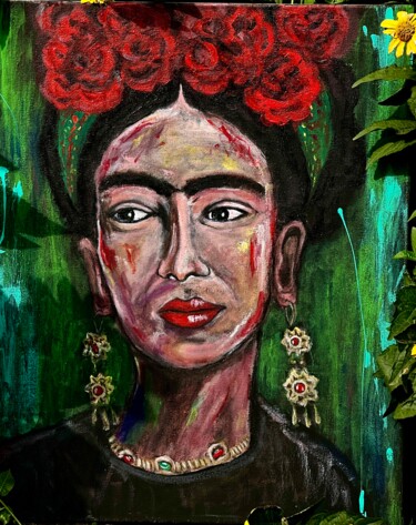 Pintura intitulada "Frida Kahlo acrylic…" por Iuliia Bondarets, Obras de arte originais, Acrílico