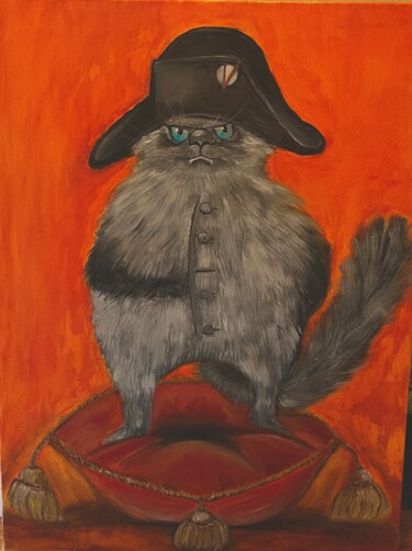 Картина под названием "Cat painting  origi…" - Iuliia Bondarets, Подлинное произведение искусства, Масло