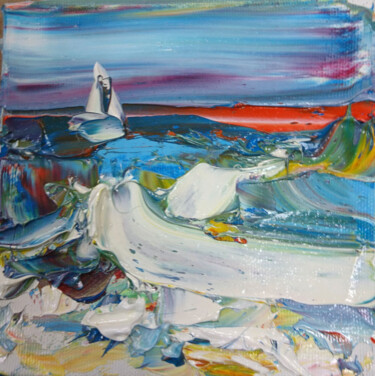 Картина под названием "Волна" - Юлия Липчанская, Подлинное произведение искусства, Масло