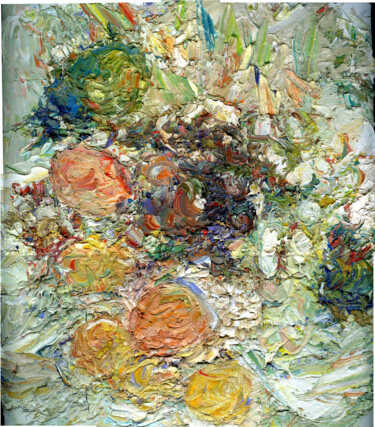 Painting titled "Персики" by Iuliia Lipchanskaia, Original Artwork, Oil