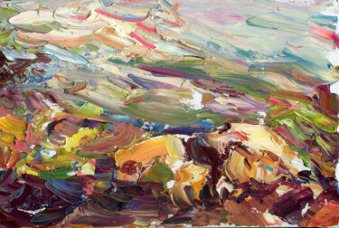 Картина под названием "Море. Камни." - Юлия Липчанская, Подлинное произведение искусства, Масло