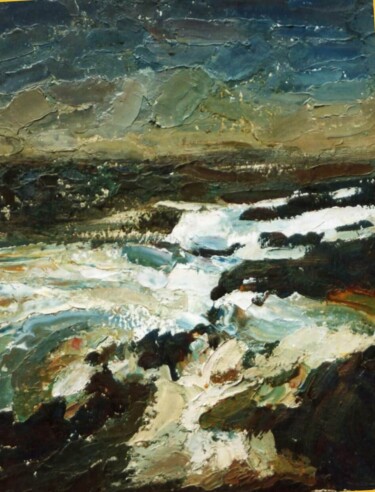 Malerei mit dem Titel "Море. Север." von Iuliia Lipchanskaia, Original-Kunstwerk, Öl