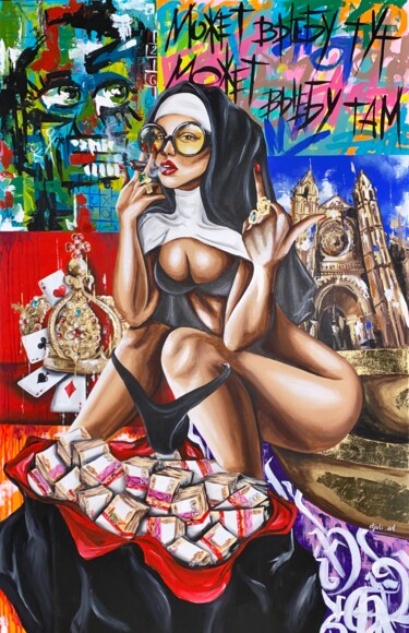 Картина под названием "The Sassy" - Iuliia Salakhova, Подлинное произведение искусства, Акрил