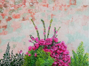 Painting titled "Rose bush" by Iuliia Sedelnikova, Original Artwork, Acrylic