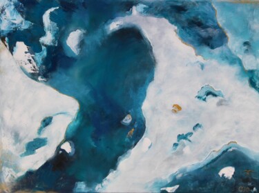 Painting titled "015 Arctique 2020" by Iuliia Serpilina, Original Artwork, Oil Mounted on Wood Stretcher frame