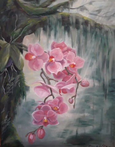 Peinture intitulée "07 Orchidée rose 20…" par Iuliia Serpilina, Œuvre d'art originale, Huile Monté sur Châssis en bois