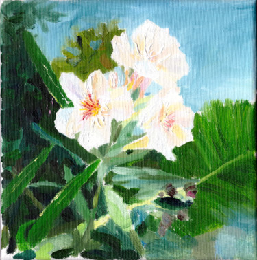 Painting titled "Oleander" by Iuliia Bavkir, Original Artwork, Oil