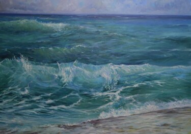 Peinture intitulée "Шторм.Море" par Iurii Korban, Œuvre d'art originale, Huile